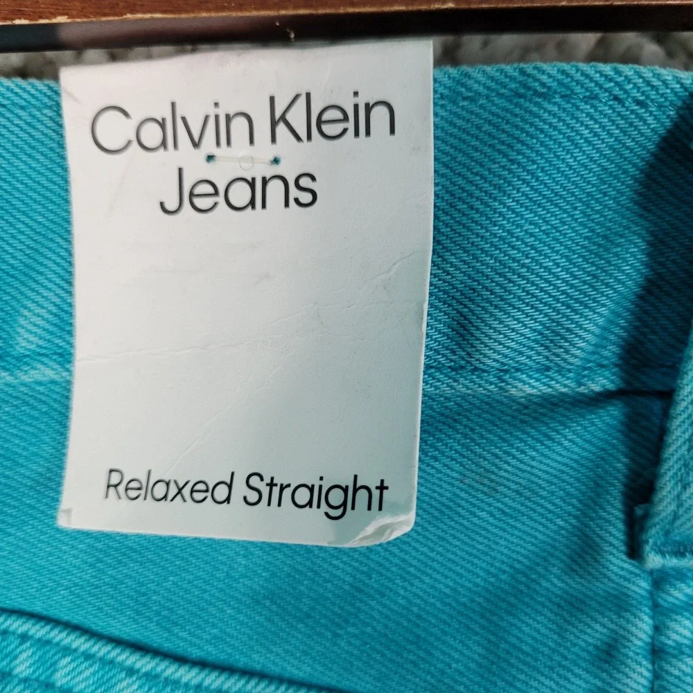 Calvin Klein Jeans Men's 30 x 29* Green Aqua Relaxed Fit 100% Cotton Denim‎ NEW